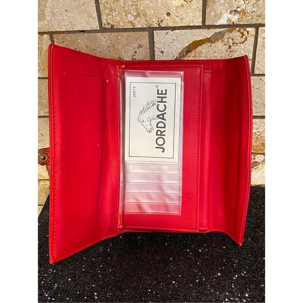 Jordache Vintage Checkbook Wallet RED - Picture 5 of 9